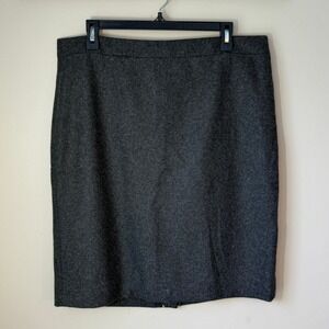 J. Crew The Pencil Skirt Dark Gray Size 14 Wool Blend Office Academia‎